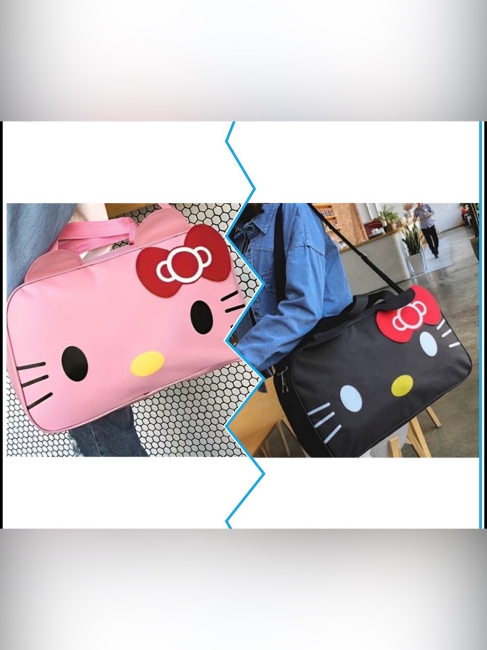 HELLO KITTY TRAVEL CROSSBODY WEEKENDESanrio NEW Hello Kitty Pink Nylon DuffleBag